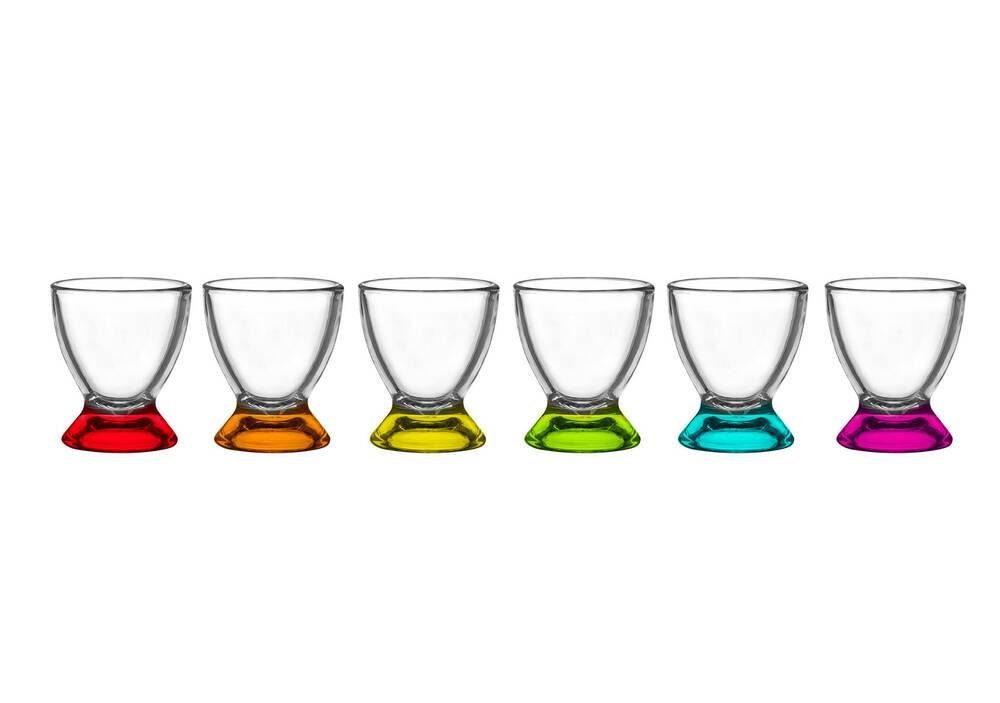 Sendez Eierbecher 6 bunte Eierbecher aus Glas Eierständer Eierhalter Glaseierbecher