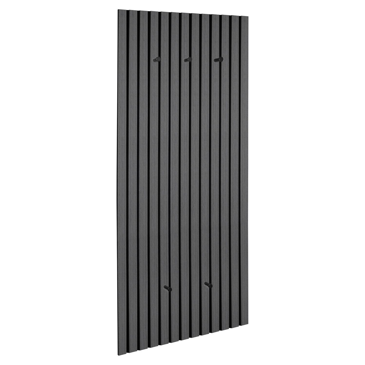 MIRRORS AND MORE Garderobenpaneel GRACE, 50 x 125 cm, Grey Oak Dekor, mit 5 Haken