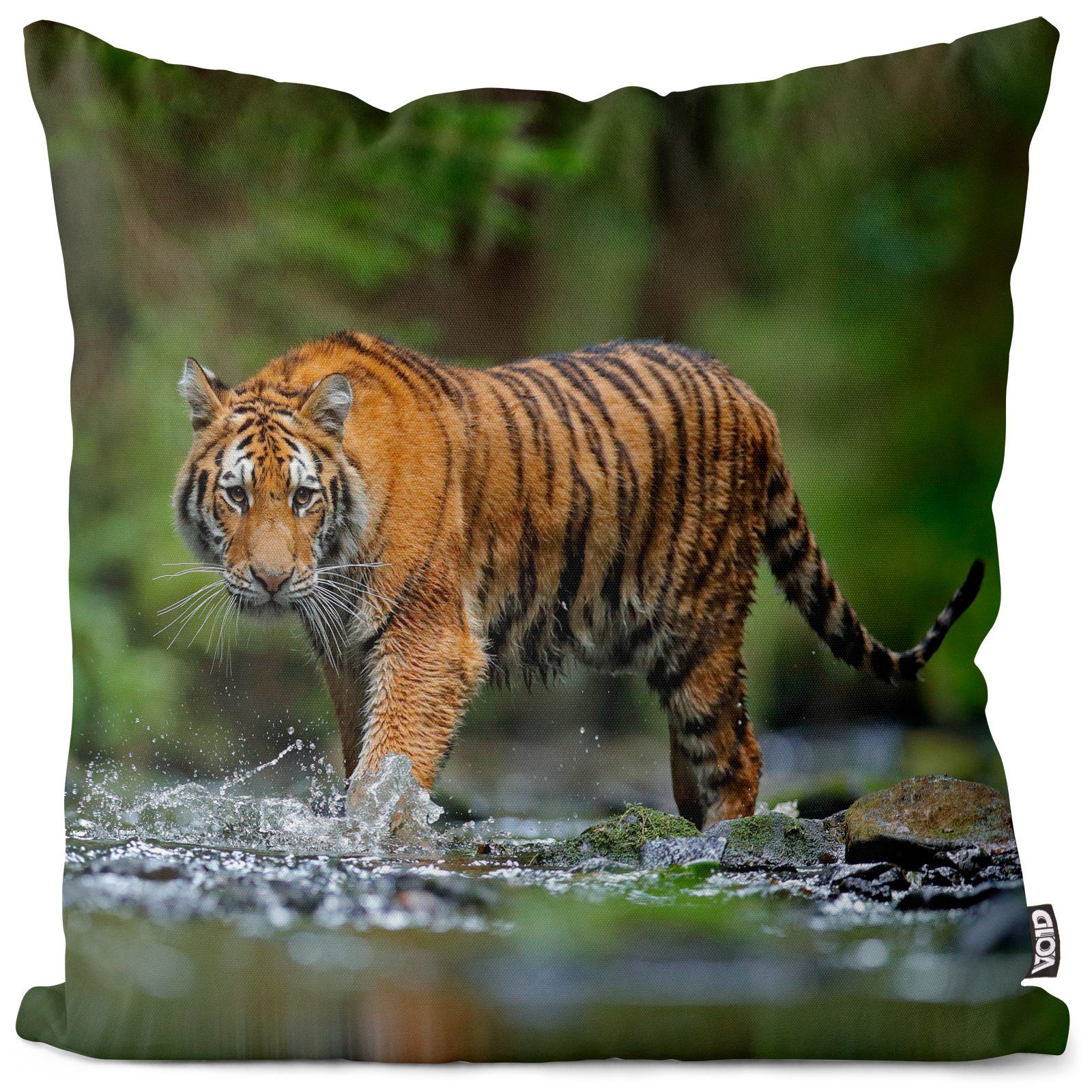 Kissenbezug, VOID (1 Stück), Sofa-Kissen Sibirischer Tiger Kissenbezug Tiger Katze Raubkatze Urwald Dschungel Safari Afr