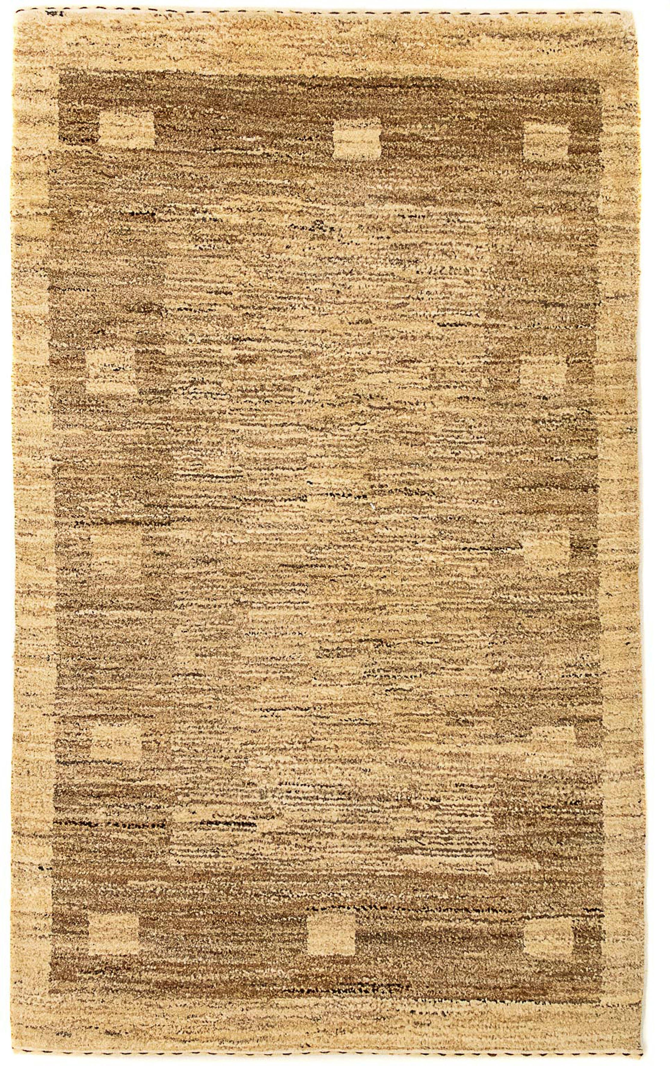 Handgeknüpft, x 127 mit Indus cm Gabbeh Höhe: Wohnzimmer, Zertifikat rechteckig, 18 morgenland, - 72 - - Wollteppich hellbraun, mm, Einzelstück