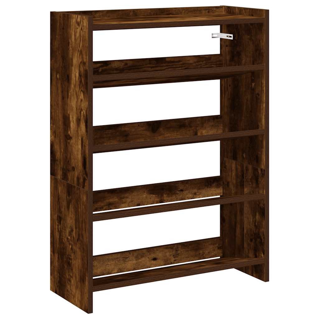 vidaXL Schuhregal Schuhregal Räuchereiche 60x25x81 cm Holzwerkstoff, 1-tlg.
