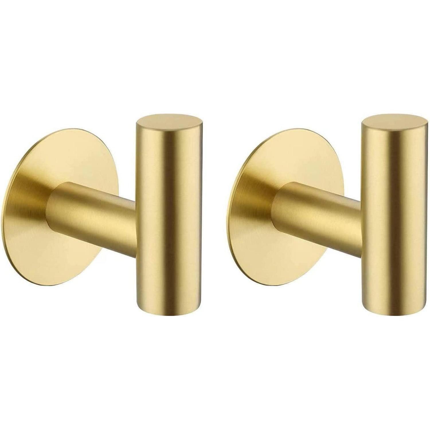 LuxusKollektion Handtuchhaken Handtuchhaken Edelstahl SUS304 Gold 2 Stück, (2-St)