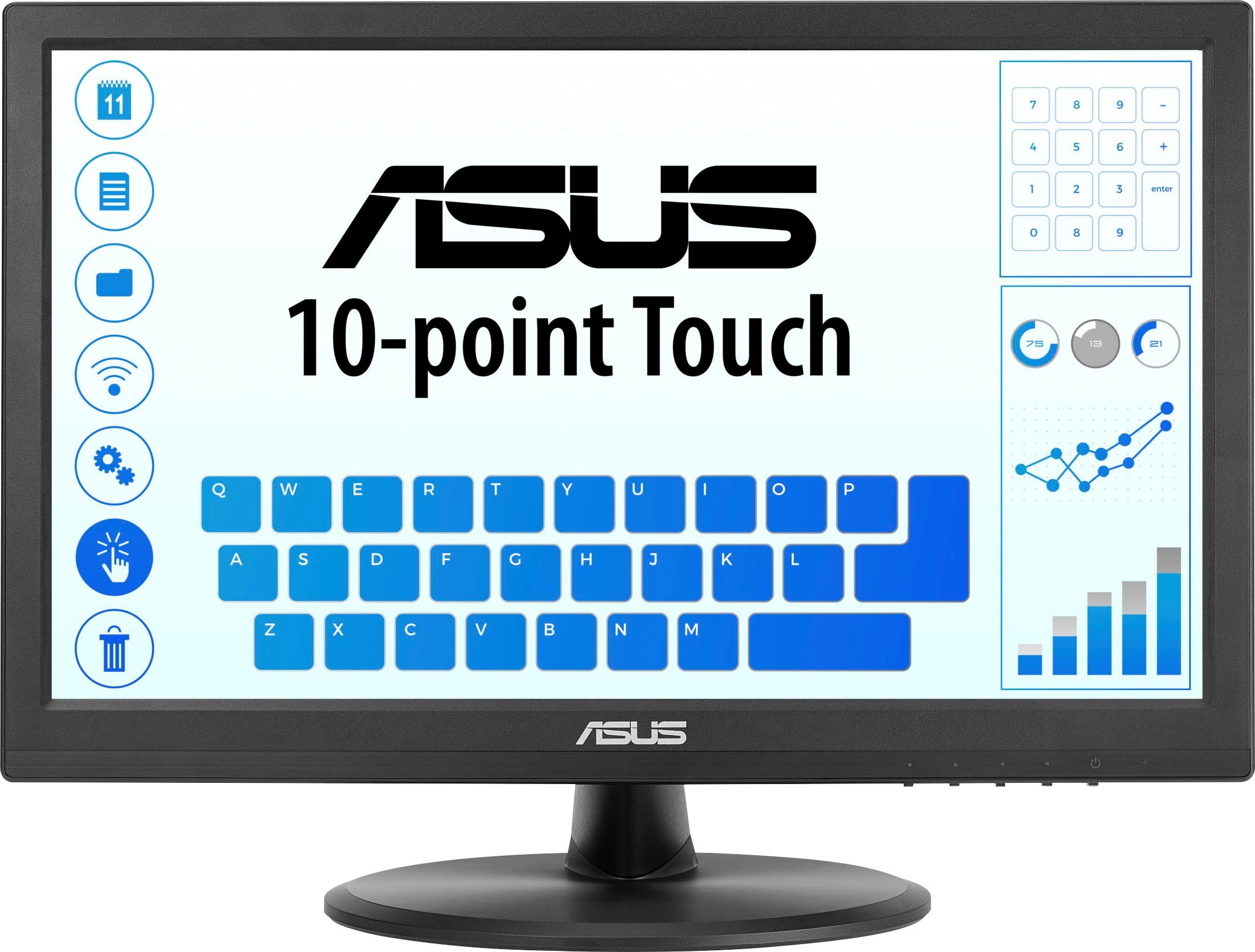 Asus VT168HR LCD-Monitor (40 cm/16 ", 1366 x 768 px, WXGA, 5 ms Reaktionszeit, 60 Hz, TN LED)