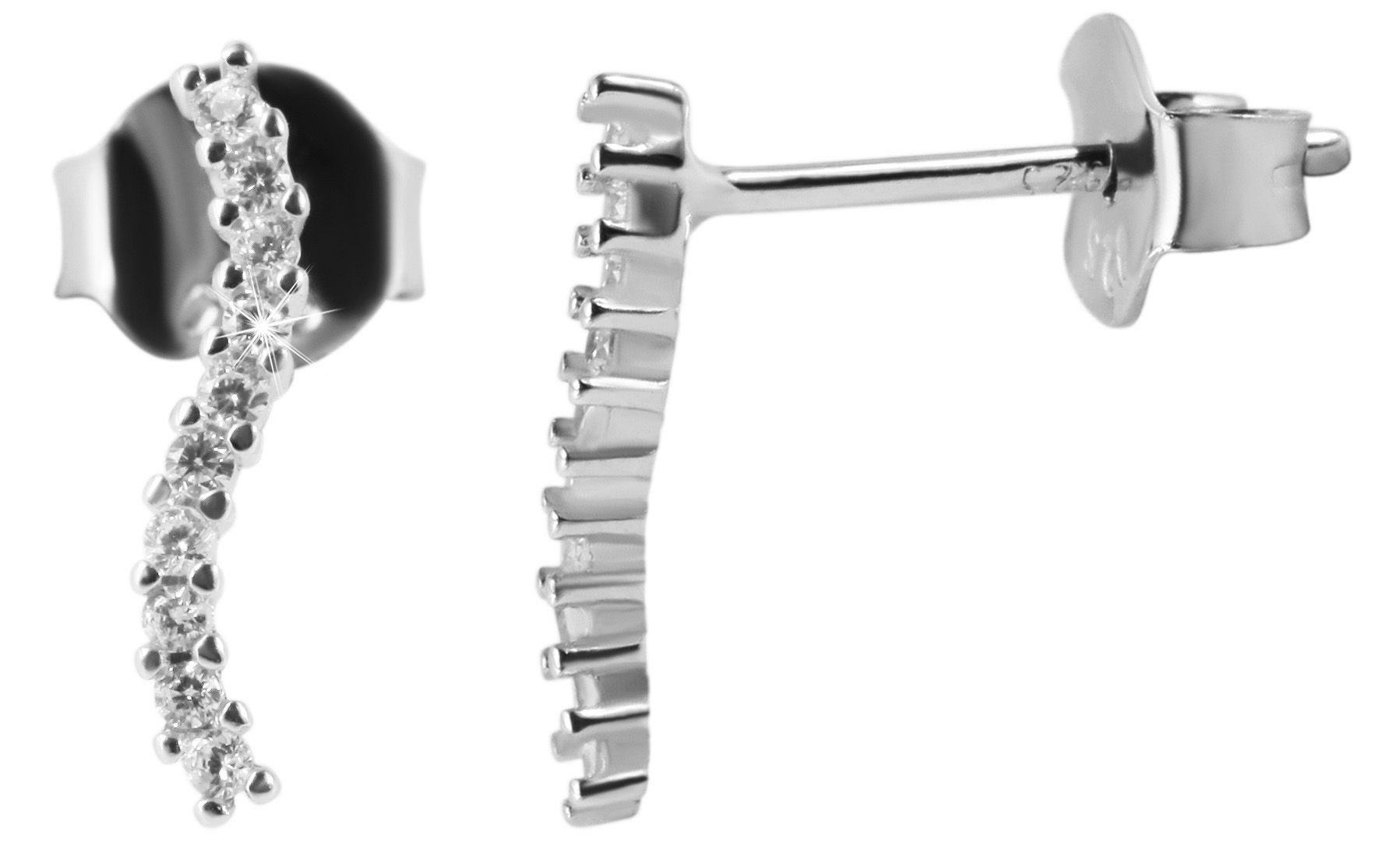 Paar Ohrhänger Ohrringe – Ohrstecker aus 925 Silber mit Zirkonia