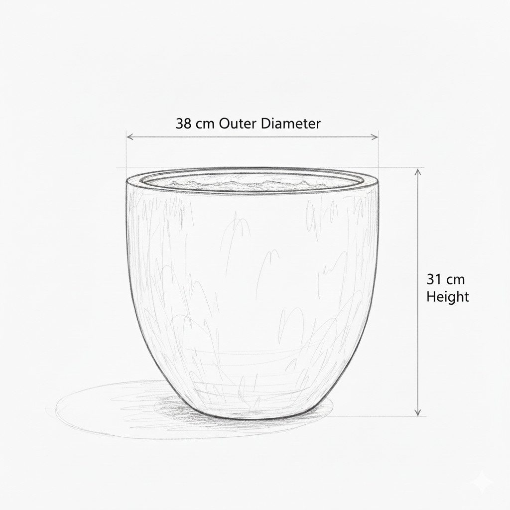 Teramico Blumentopf Pflanzgefäß "Egg Pot" Lava Grün – Ø 21 bis 38 cm (1 St), Frostfest, UV-Fest – Bild 2 von 5