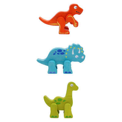 LK Trend & Style Lernspielzeug Bewegliche Dinosaurier Holzspielzeug (Spar-Set), Krafttier