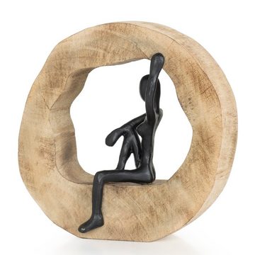 Moritz Skulptur Frau posierend, Holz Deko Figuren Wohnzimmer Holzdeko Objekte Holzdekoration