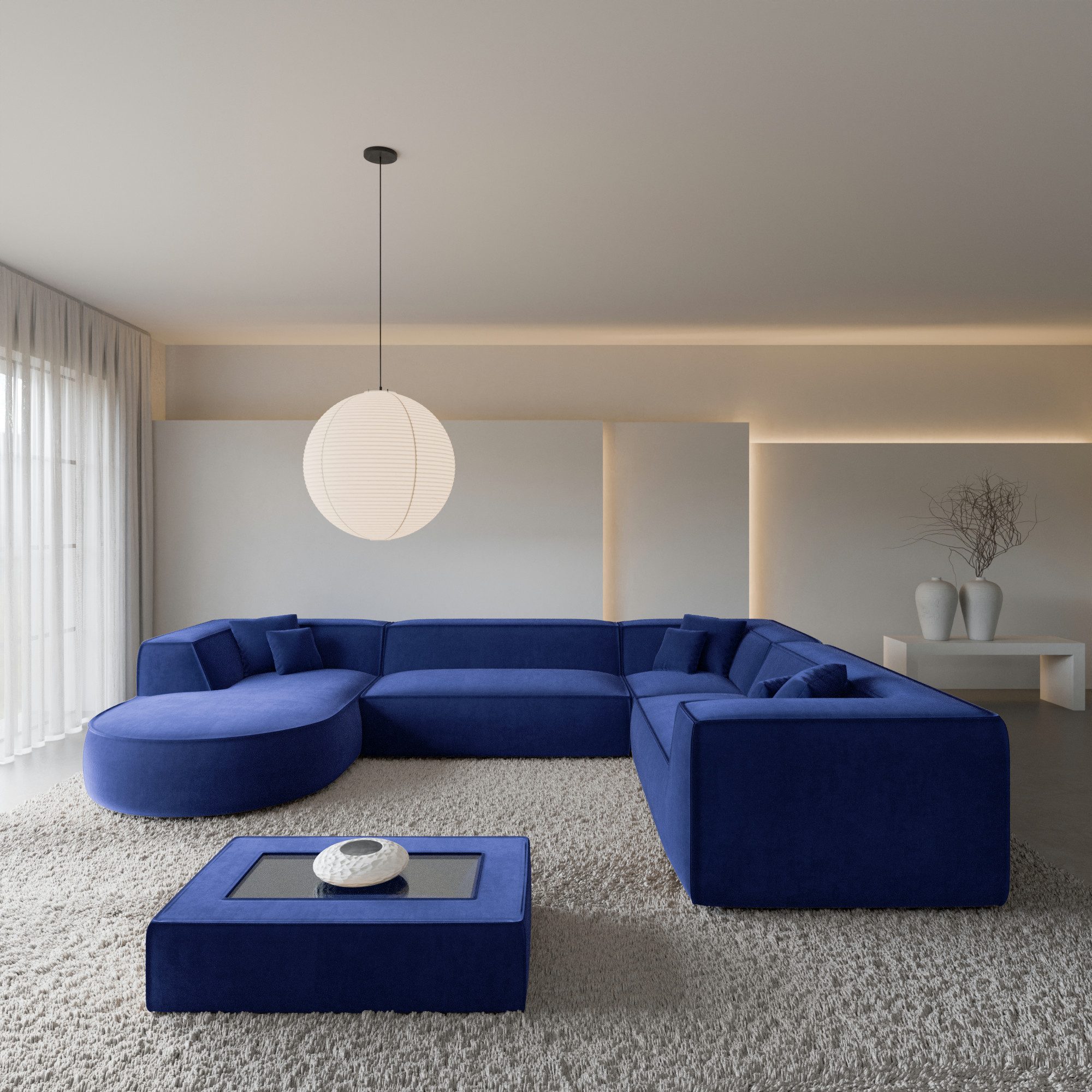 Wohnlandschaft Monterola XXL Stoff mit Ottomane