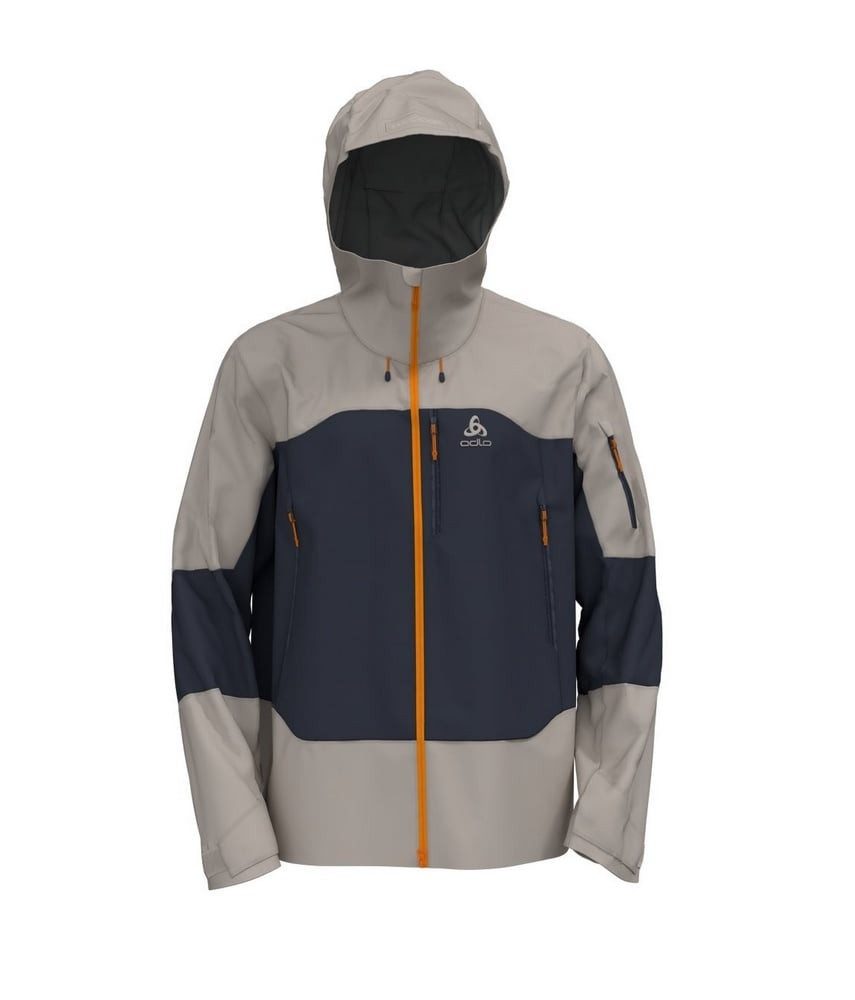 Odlo Softshelljacke Wanderjacke X-Alp 3L (Hardshell, Kapuze, wasserdicht) silvergrau