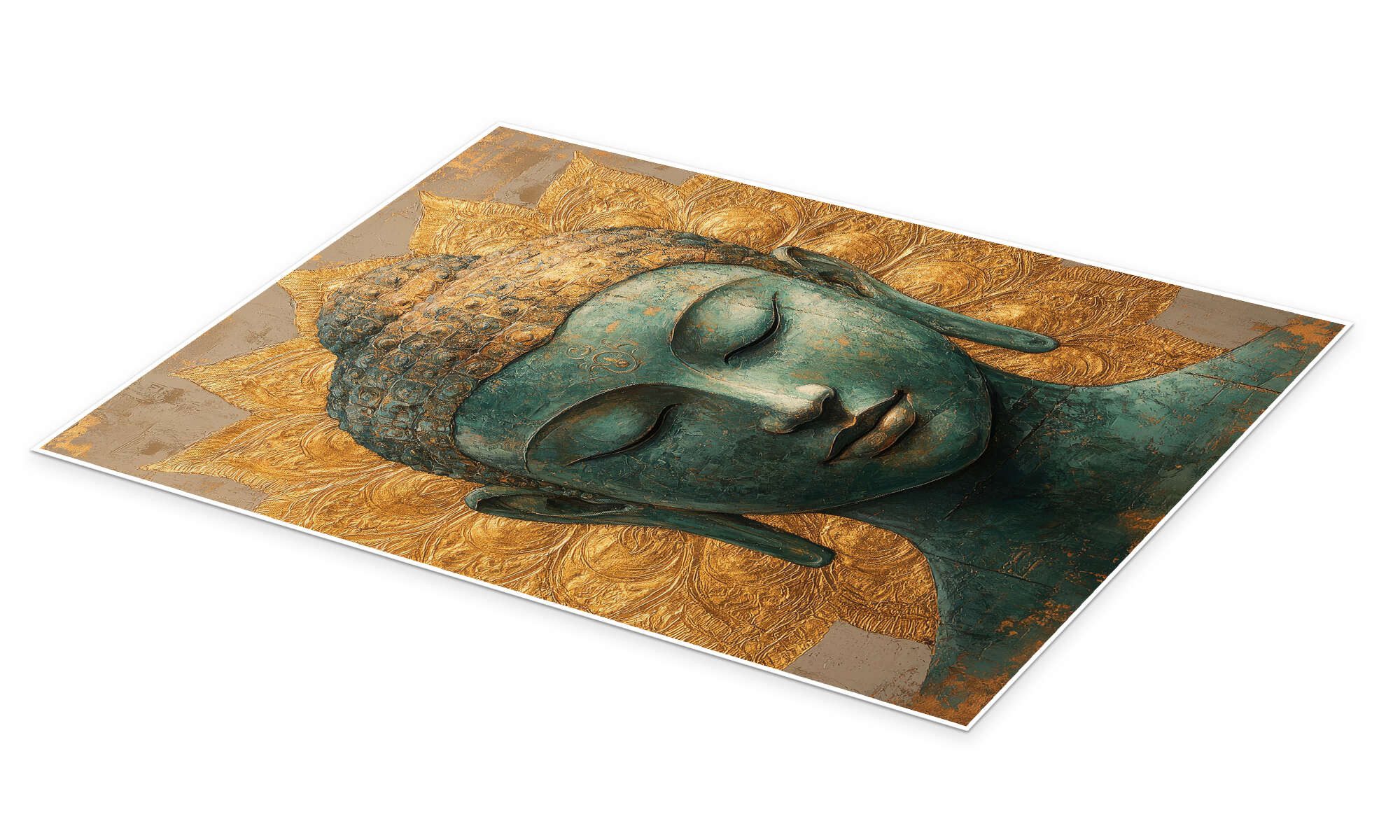 Posterlounge Wandbild Buddha auf Gold, DejaReve, erhältlich als Poster, Leinwandbild, Wandsticker oder Acrylglasbild