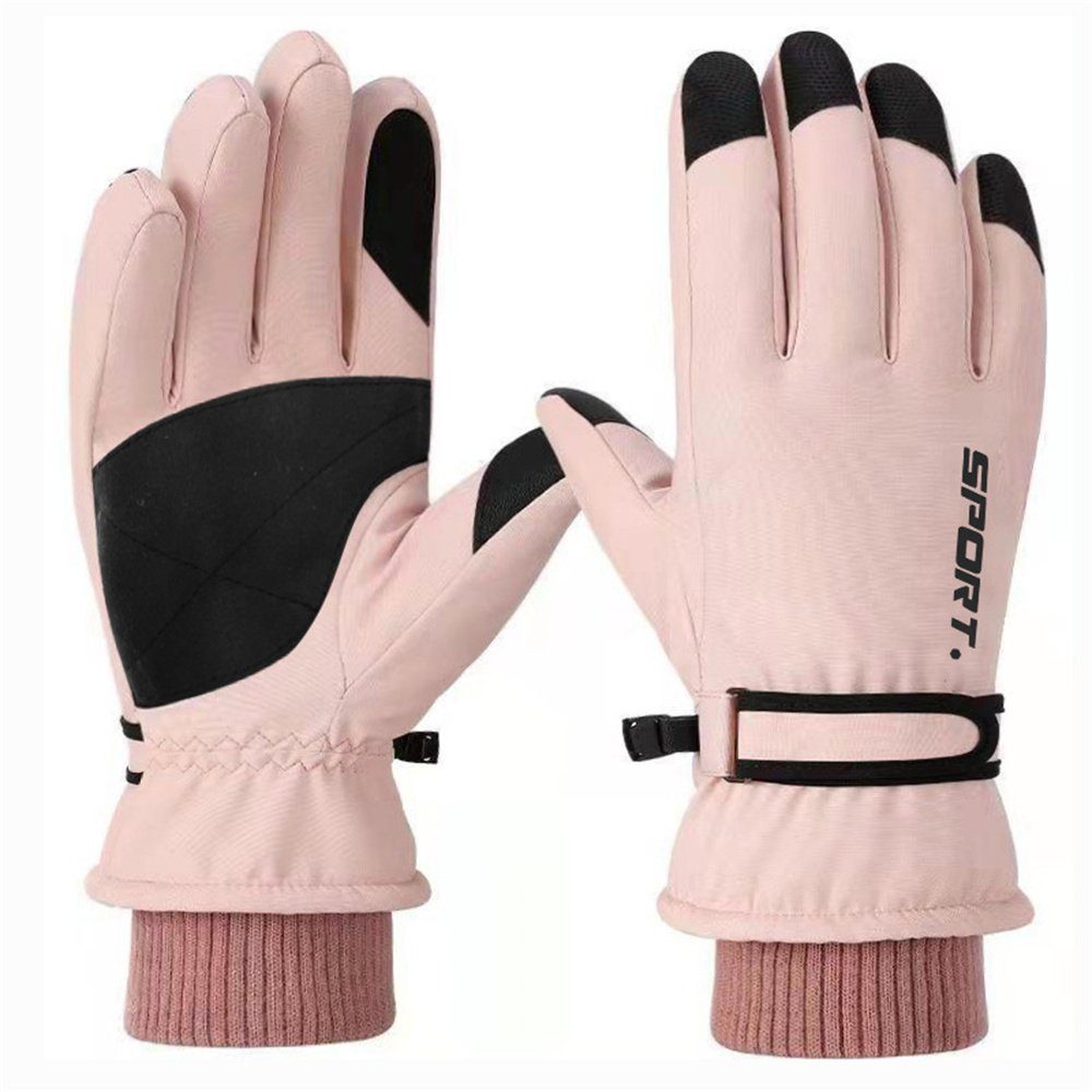 Dekorative Skihandschuhe rosa Sporthandschuhe, Sporthandschuhe, Winter-Skihandschuhe, Handschuhe Skihandschuhe, warm, wasserdicht Warme