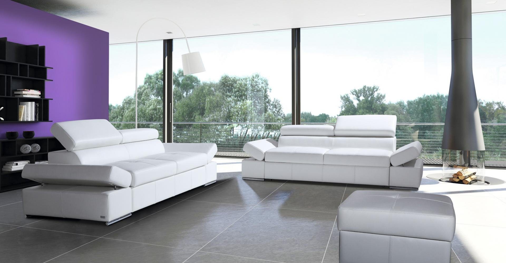 JVmoebel Sofa Sofagarnitur 2+2,5 Sitzer Couch Design Polster Modern Textil, Made in Europe Weiß