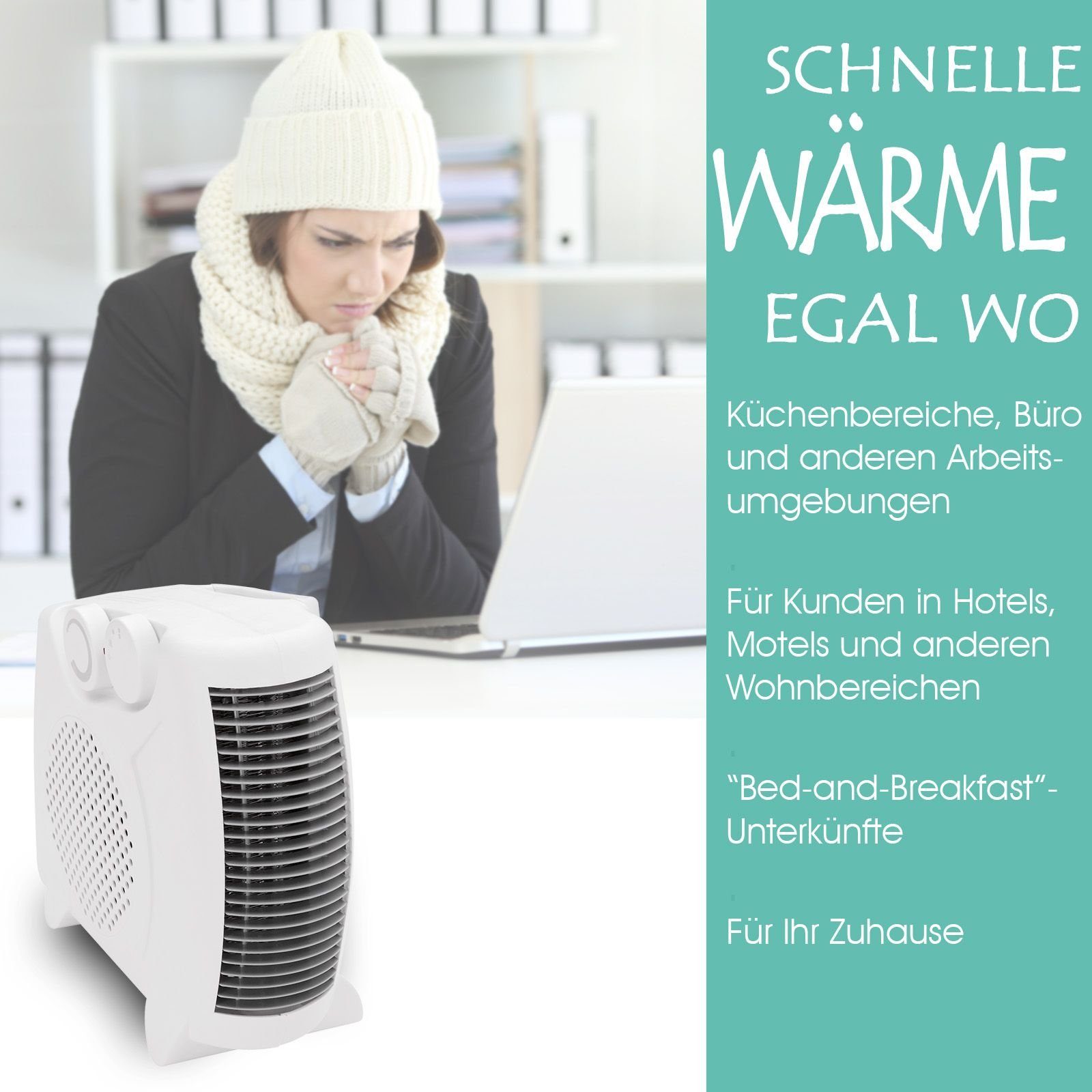 bmf-versand Heizlüfter Heizlüfter Badezimmer mit Thermostat Ventilator mit günstig online kaufen