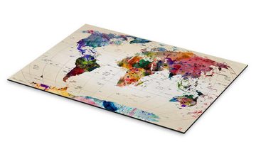 Posterlounge Alu-Dibond-Druck Mark Ashkenazi, Weltkarte, Klassenzimmer Modern Malerei