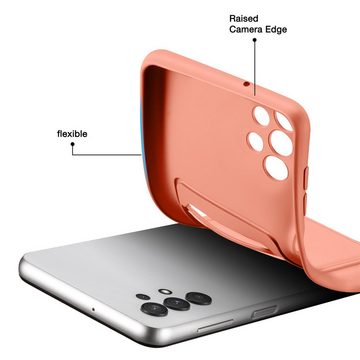 CoolGadget Handyhülle Rosa als 2in1 Schutz Cover Set für das Samsung Galaxy A13 4G 6,6 Zoll, 2x Glas Display Schutz Folie + 1x TPU Case Hülle für Galaxy A13 4G