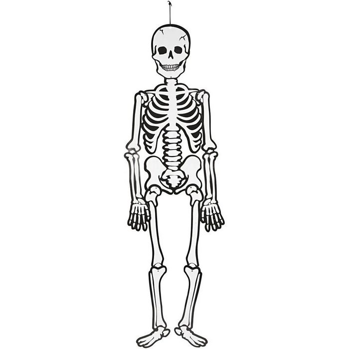 Creotime Girlande Skelett aus Pappe nachtleuchtend H: 120 cm 300