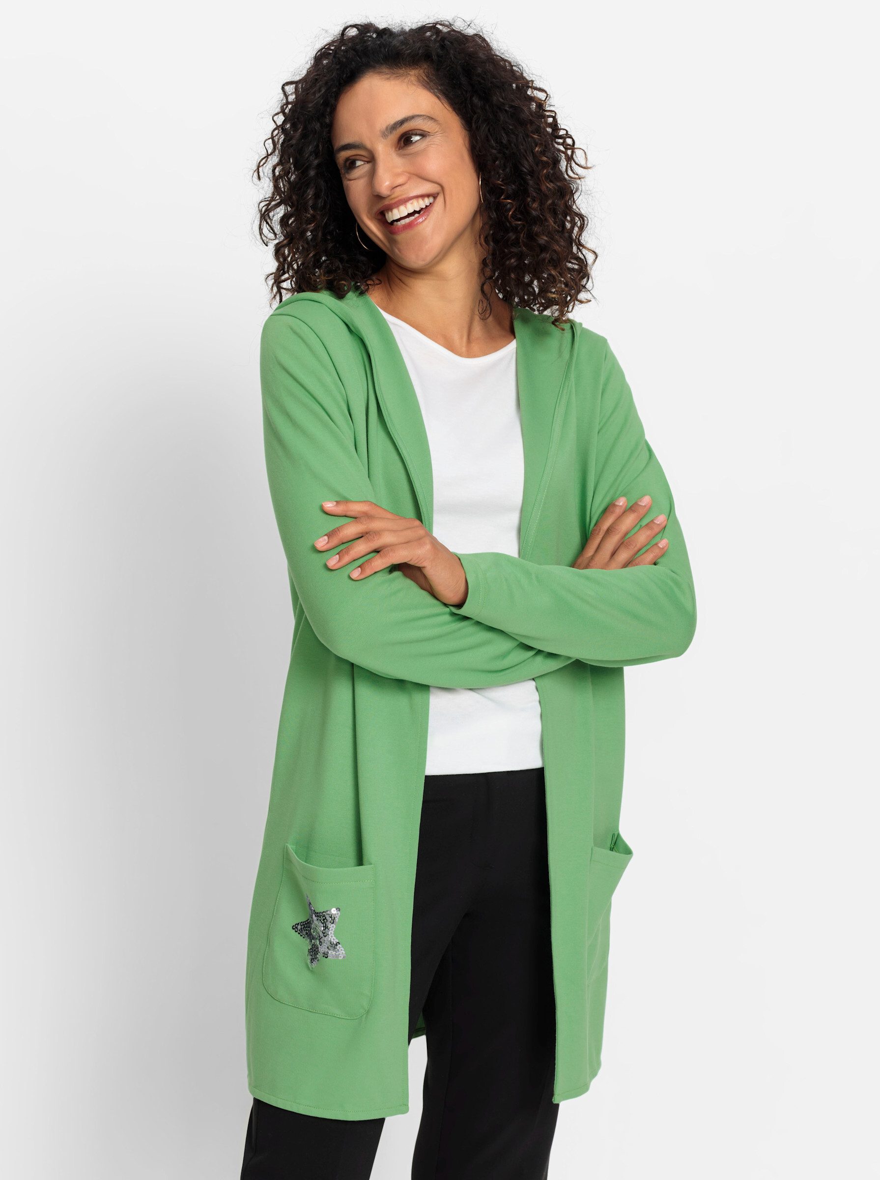 Inspirationen Shirtjacke "Long-Shirtjacke", (1 tlg.) günstig online kaufen