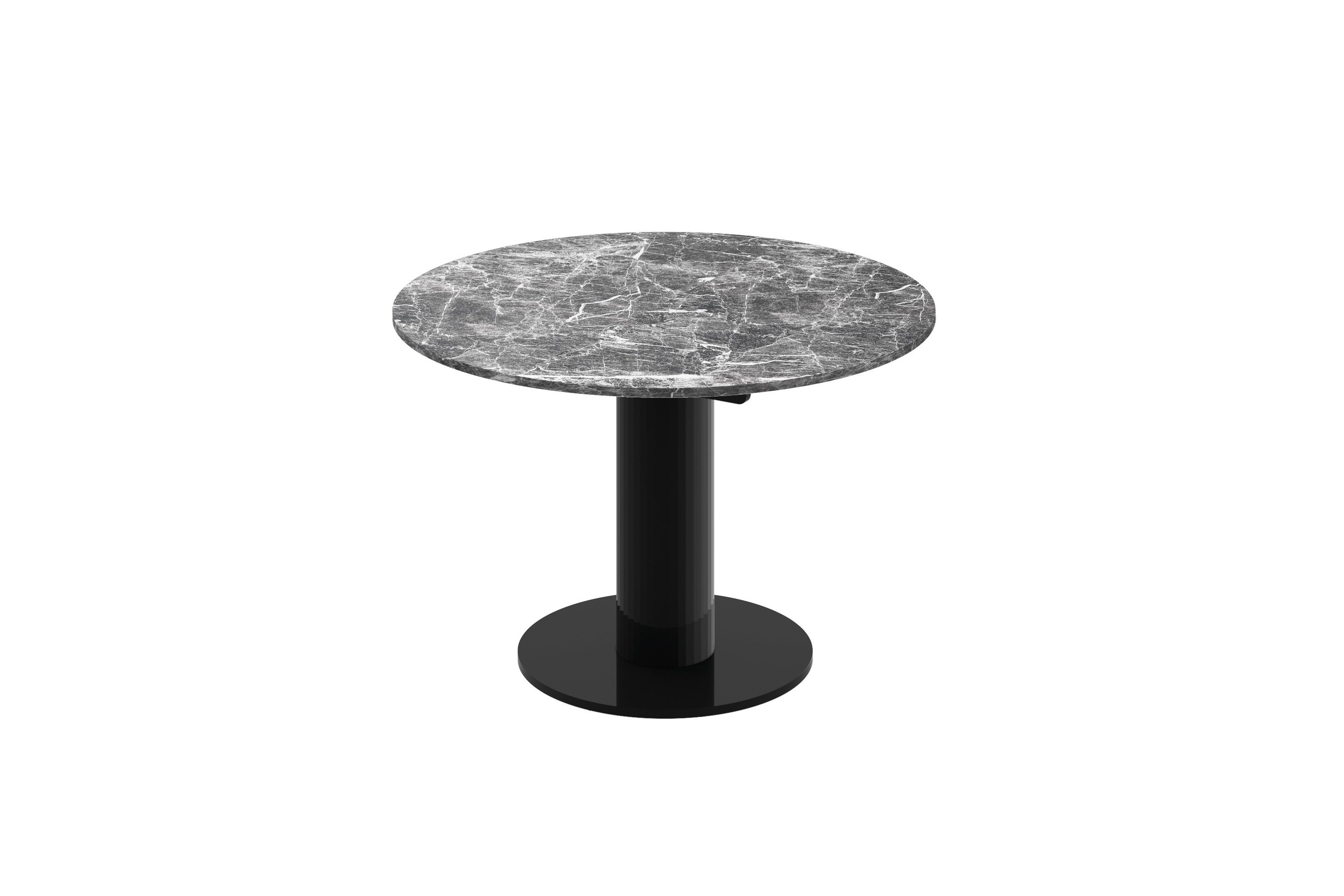 designimpex Esstisch Design HES-111 Tisch rund oval Hochglanz ausziehbar 100-148cm