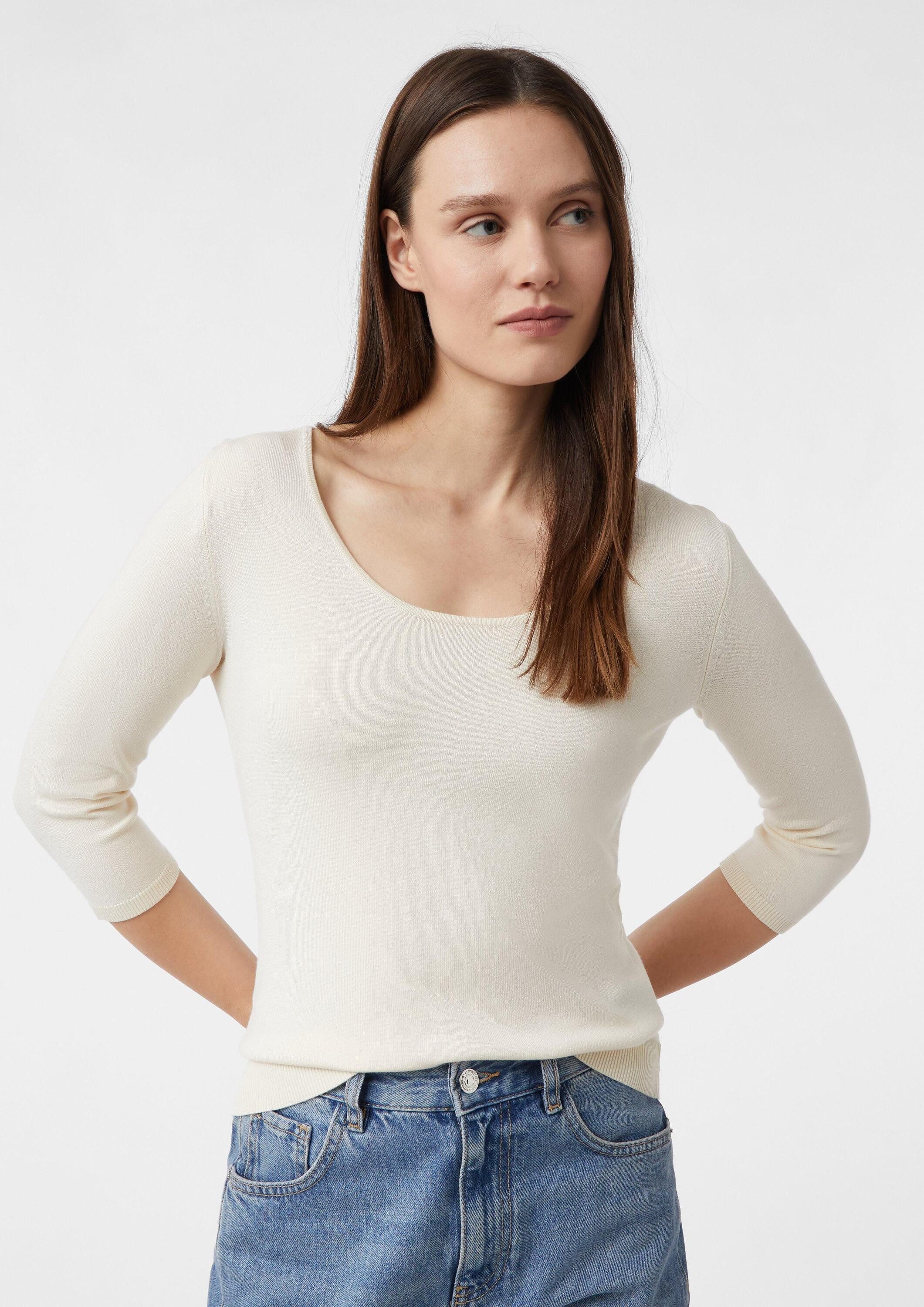 comma 3/4 Arm-Pullover Вязаные свитера Schmaler Feinstrickpullover aus Viskosemix