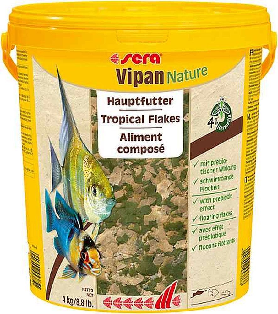 Aquariendeko sera Vipan Nature, Flockenfutter für Zierfische, 10 Liter
