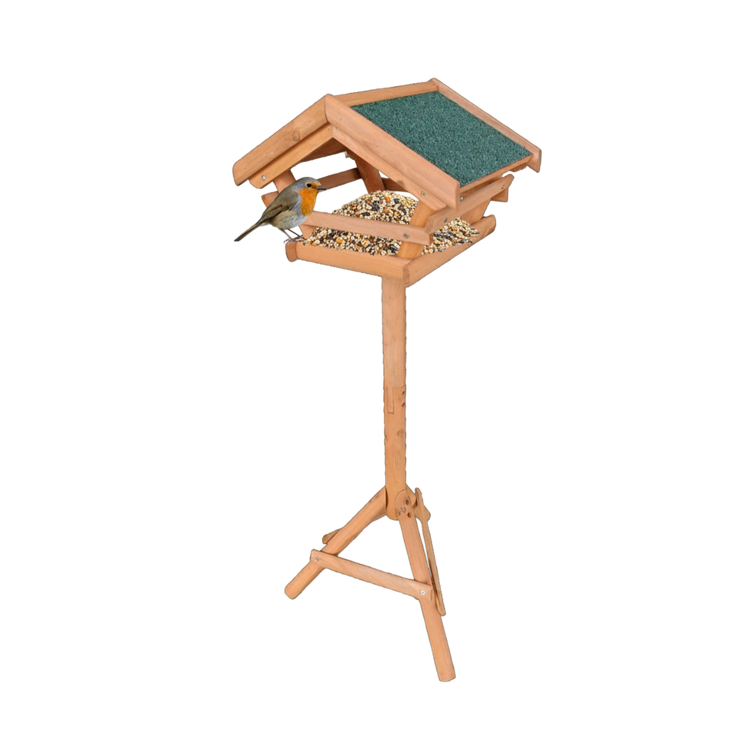 relaxdays Vogelhaus Vogelfutterhaus aus Tannenholz, orange günstig online kaufen