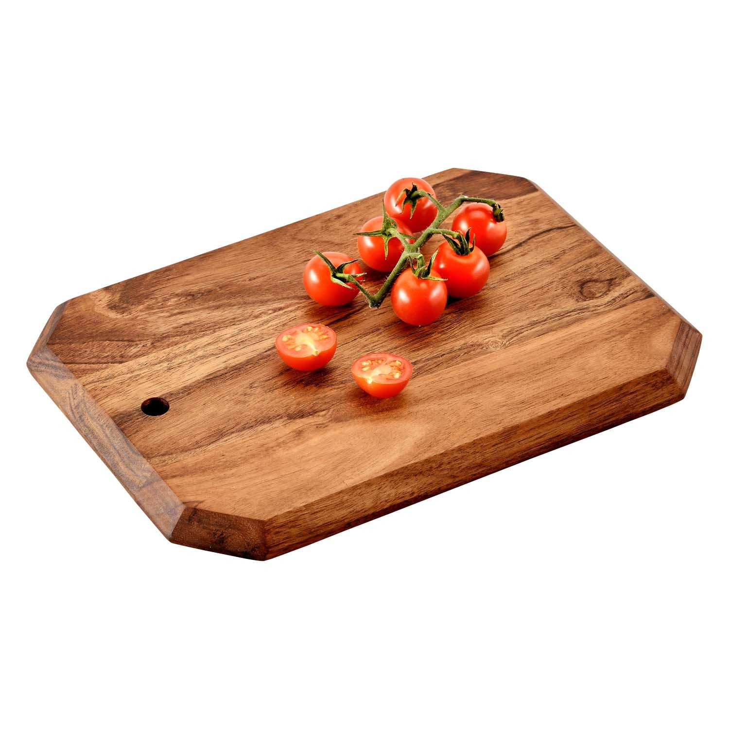 Kesper Frühstücksbrett 5 Stück Schneidebrett, 8-eckig, Akazie - 28 x 20cm, Holz, (5-St), zum Aufhängen geeignet