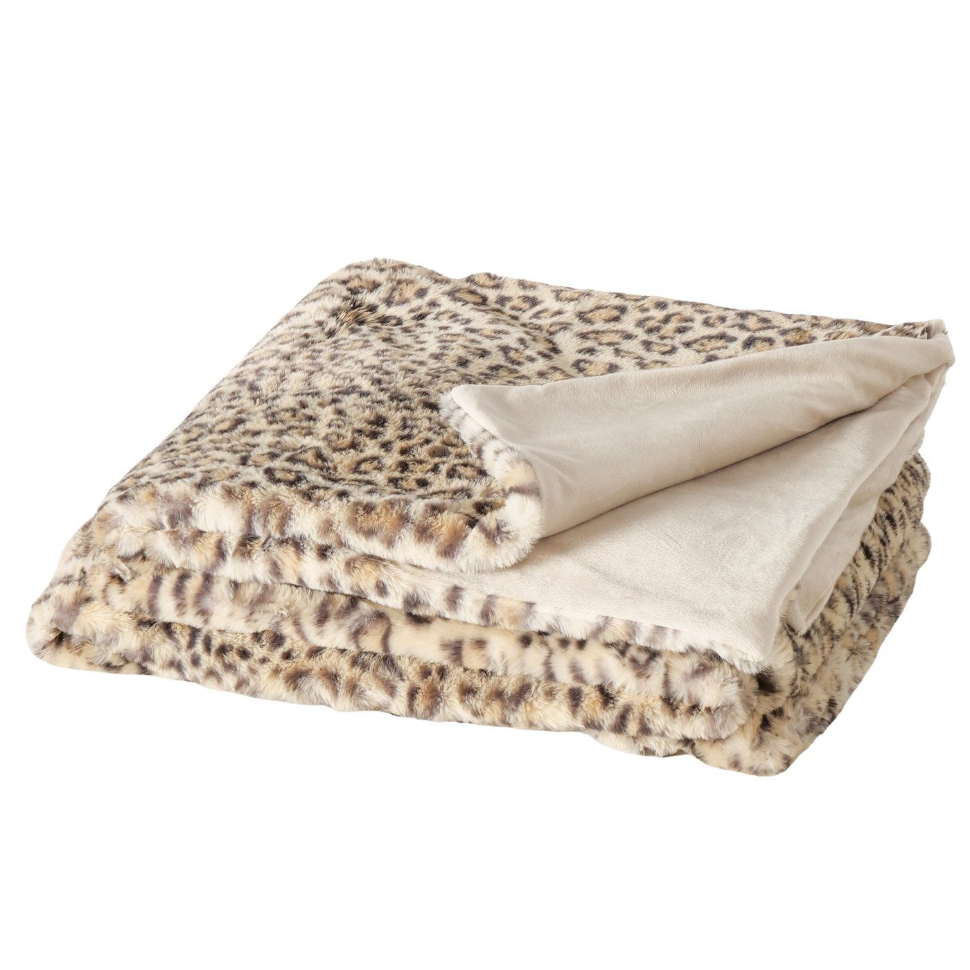 Wohndecke Kuscheldecke Savanna Leopardenmuster 200x150cm Plüschoptik, MF