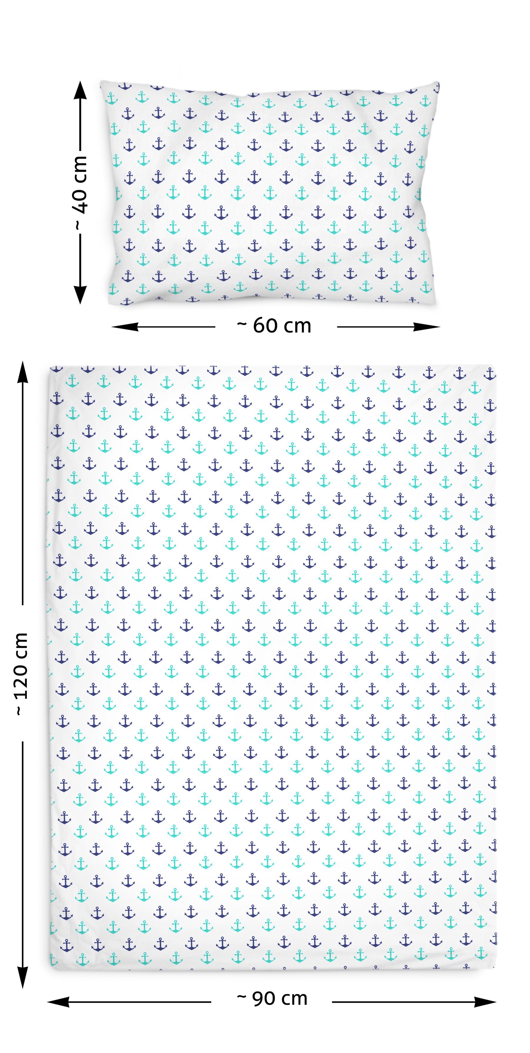 Amilian Kinderbettwäsche 2 tlg Bettwäsche Set: 120x90 + 60x40 cm Hotelverschluss, 100% Baumwolle (Made in EU)