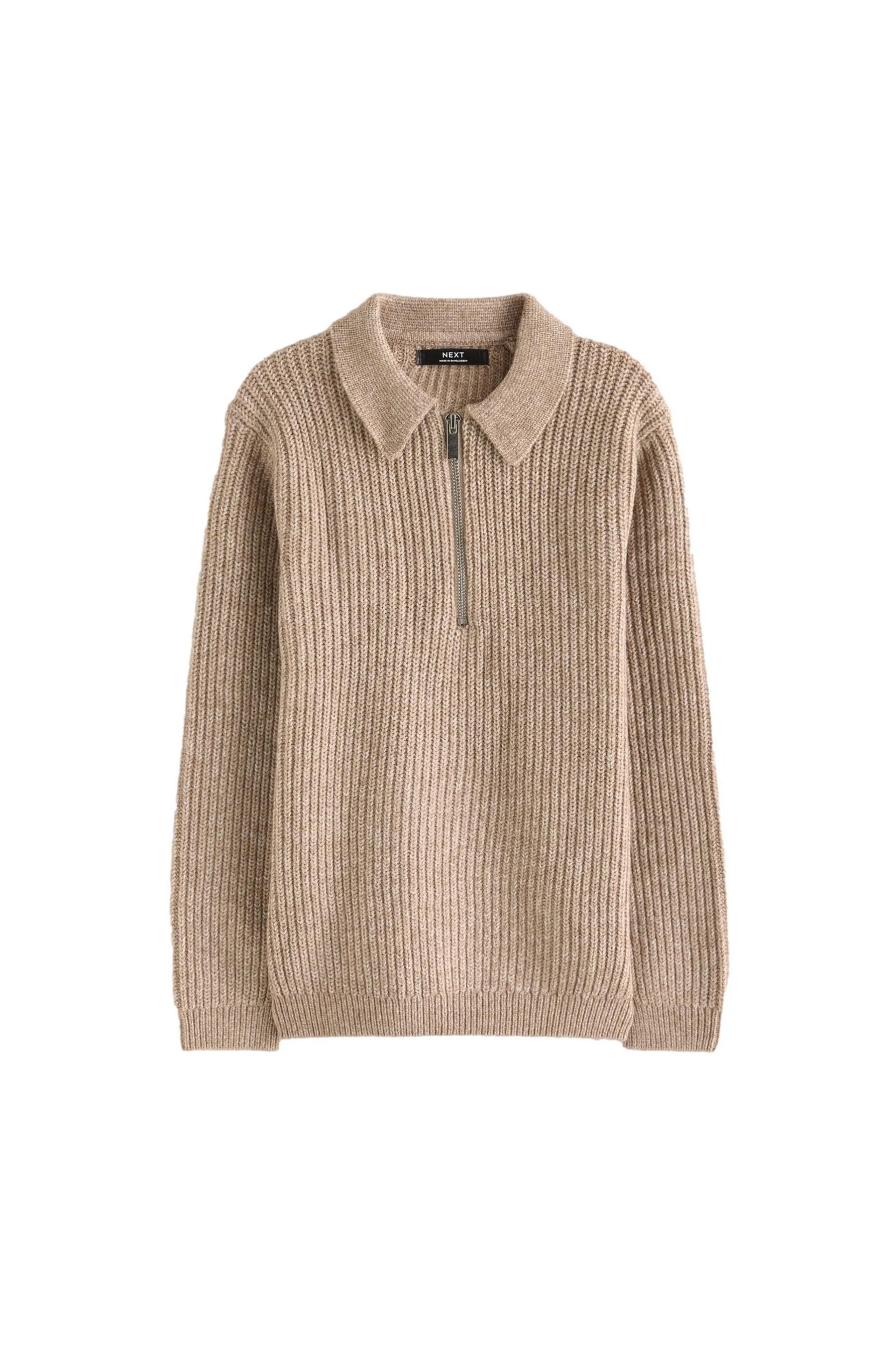 Next Polokragenpullover Langärmeliges Poloshirt mit RV-Kragen günstig online kaufen