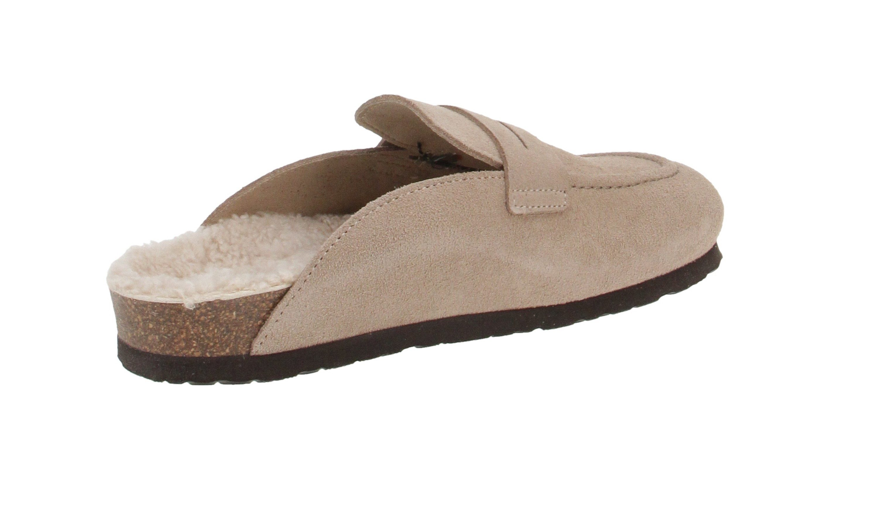 GENUINS Genuins G104612 Lois Velour - Damen Schuhe Hausschuhe - Taupe Hausschuh