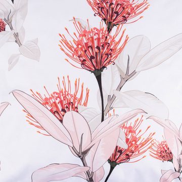 SCHÖNER LEBEN. Dekokissen Outdoor Kissen Protea Blumen weiß rosa orange altgrün 45x45cm