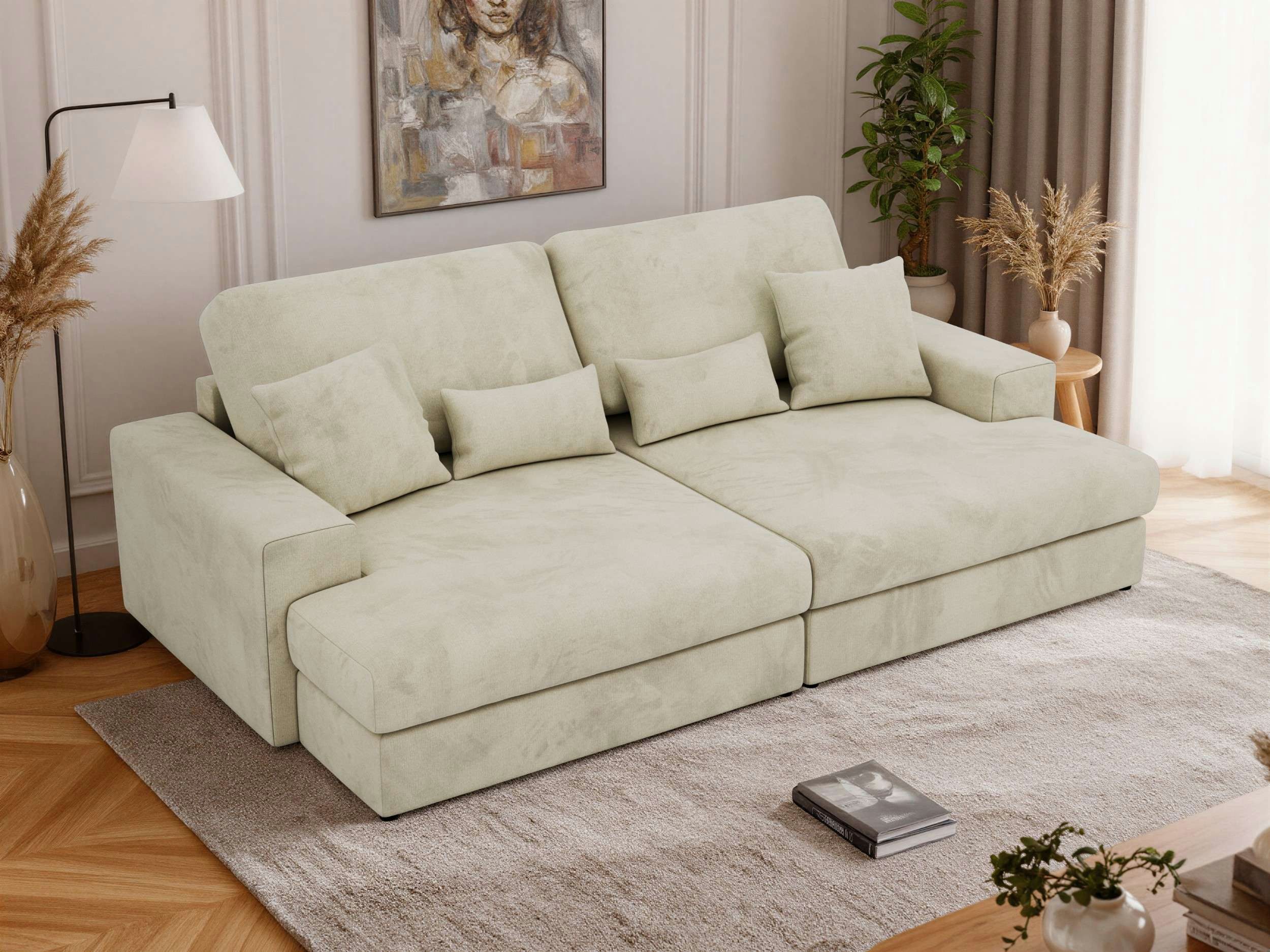 MKS MÖBEL Big-Sofa ANERO, 4-Sitzer sofa, mit großer Sitztiefe und elastischen Polstergurten