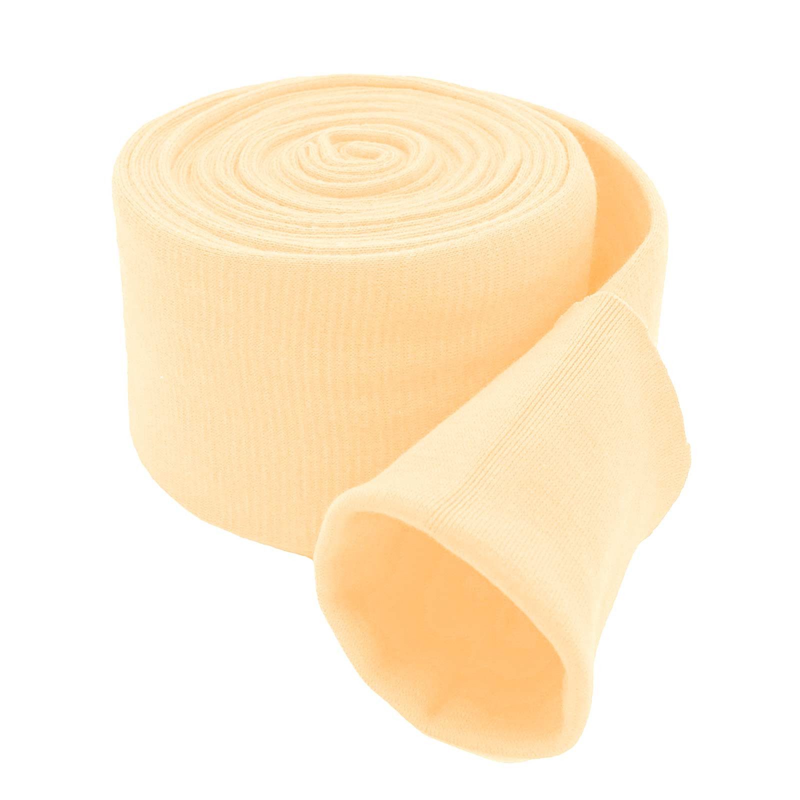 maDDma Stoff 0,25m Bündchen Ärmelbündchen Schlauchware Bündchenstoff für Ärmel, creme