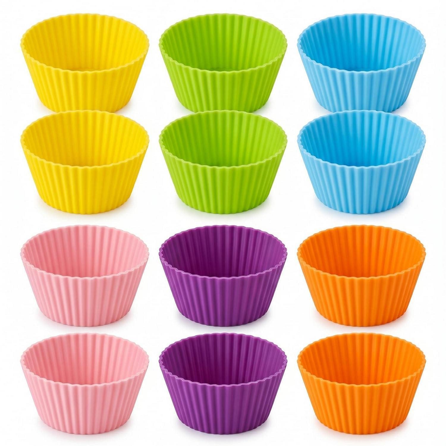 LuxusKollektion Muffinform Muffinform Silikon 12 Stk. 6 Farben, (12-tlg)