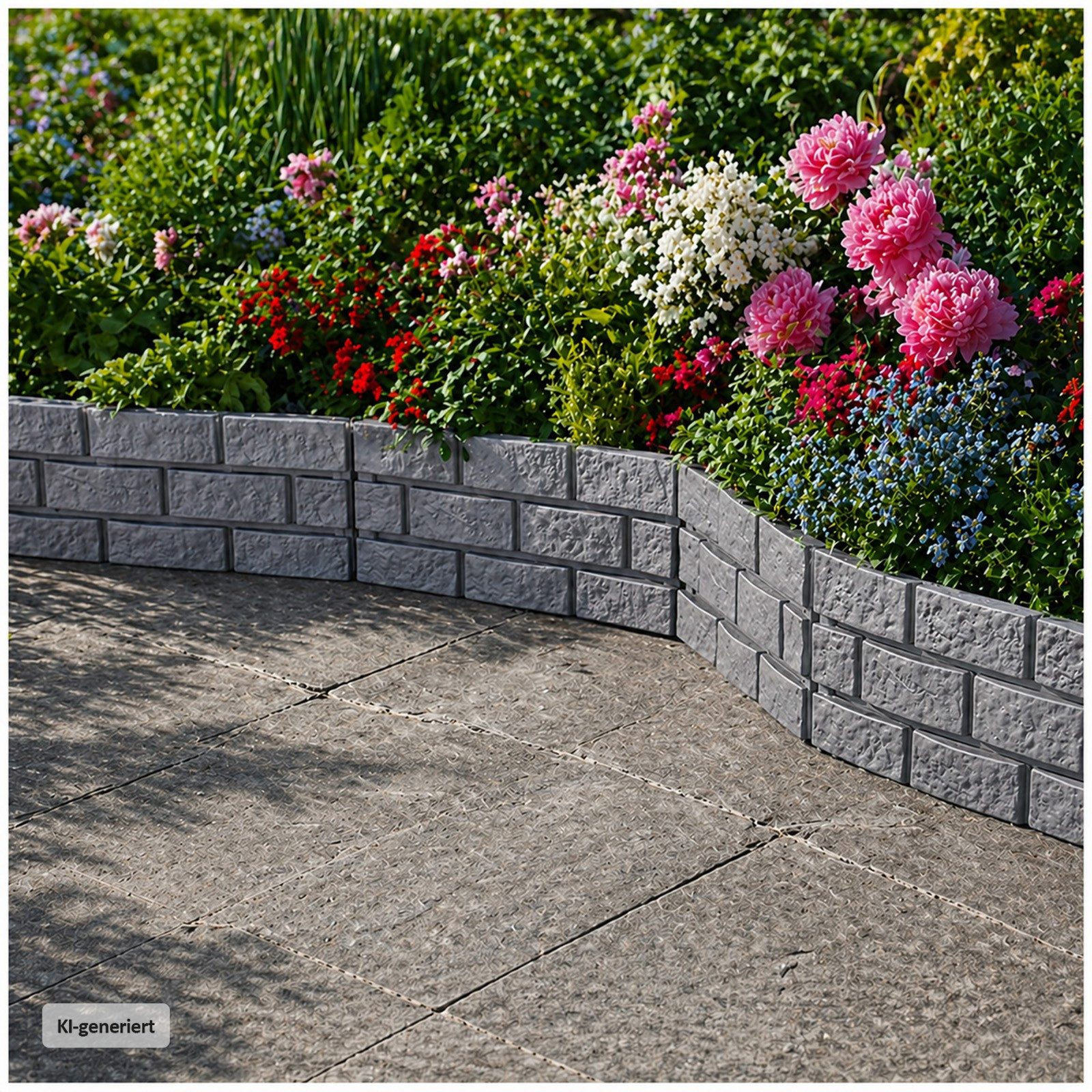 HTI-Living Beetumrandung Beeteinfassung Steinmauer 4-teilig Nessa, LxH: 45x29 cm, Set, 4 Module, Beetbegrenzung Beetumrandung