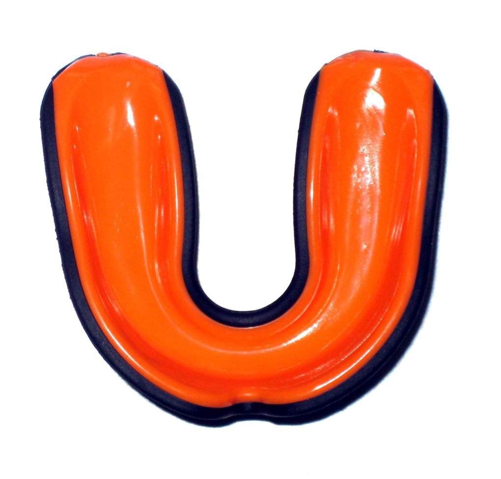 schwarz-orange Zahnschützer Sport Zweischichtig Mundschutz Gel Zahnschutz Boxen ProLine SR, BAY-Sports
