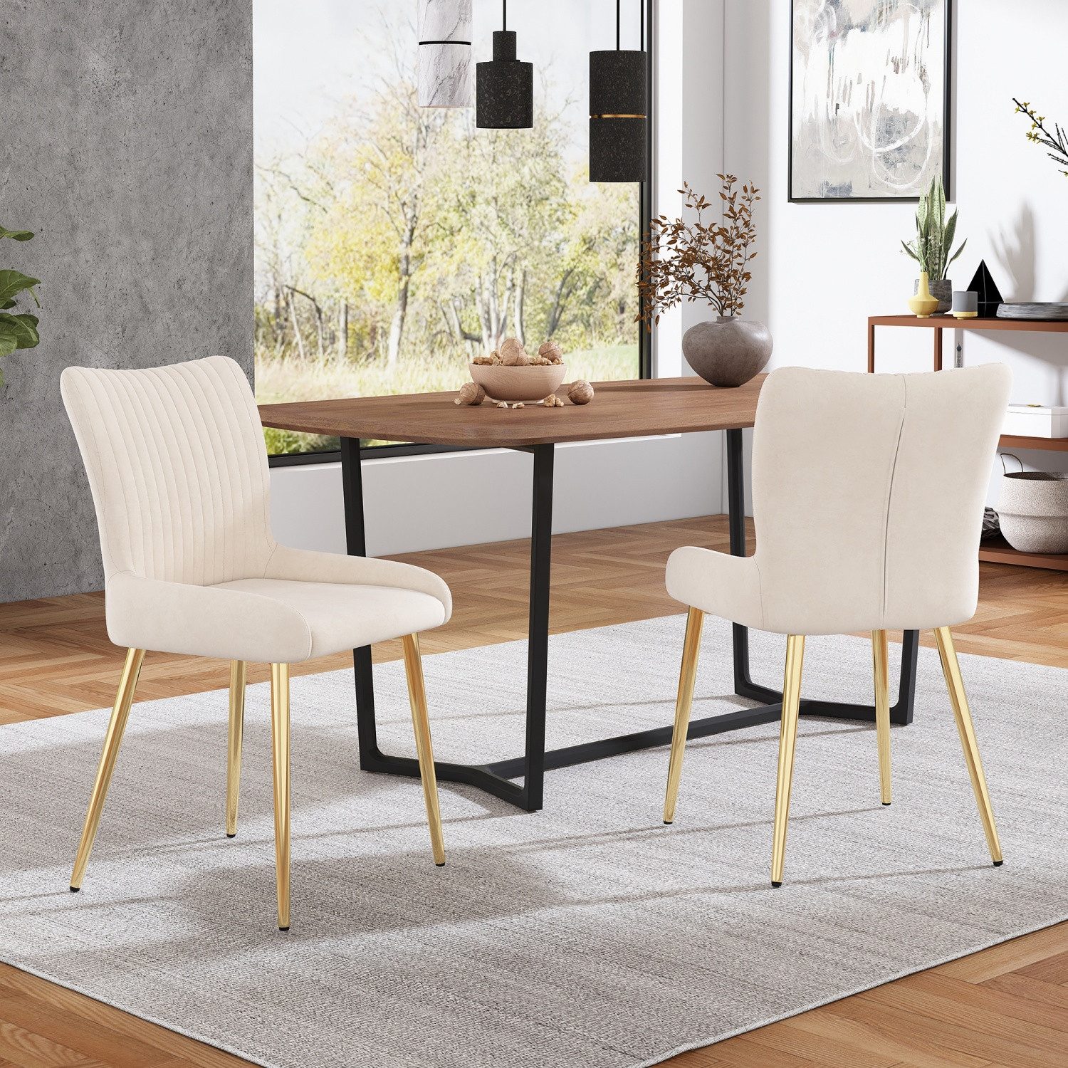 Fanttik Esszimmerstuhl Küchenstuhl 2er-Set, luxuriös Lounge-Stuhl, günstig online kaufen