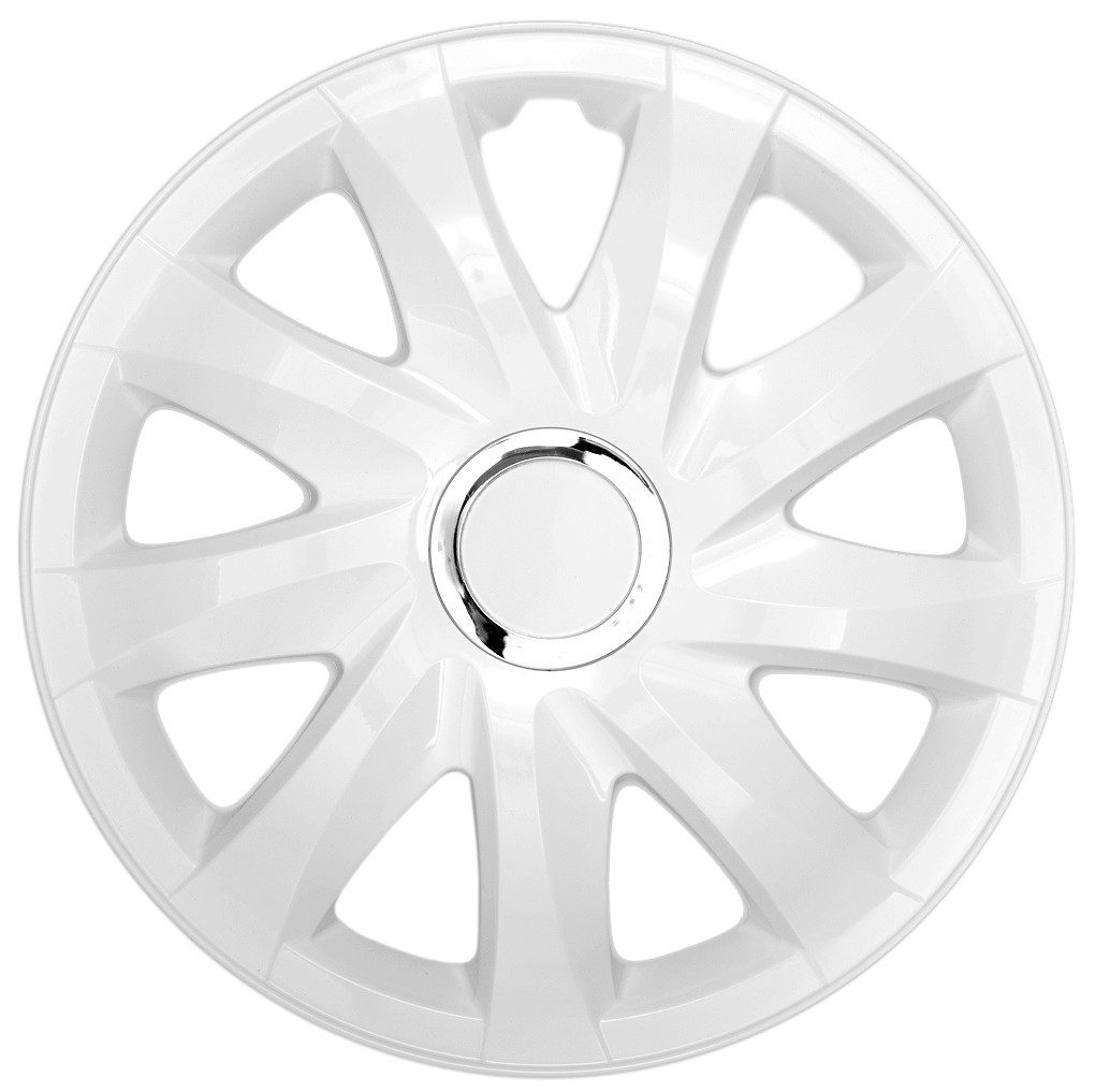 NRM Radkappe DRIFT 15 Zoll in Weiß, 15 in Zoll, (4-St) Radzierblenden für Stahlfelgen Radkappen Satz 4er Set 15"