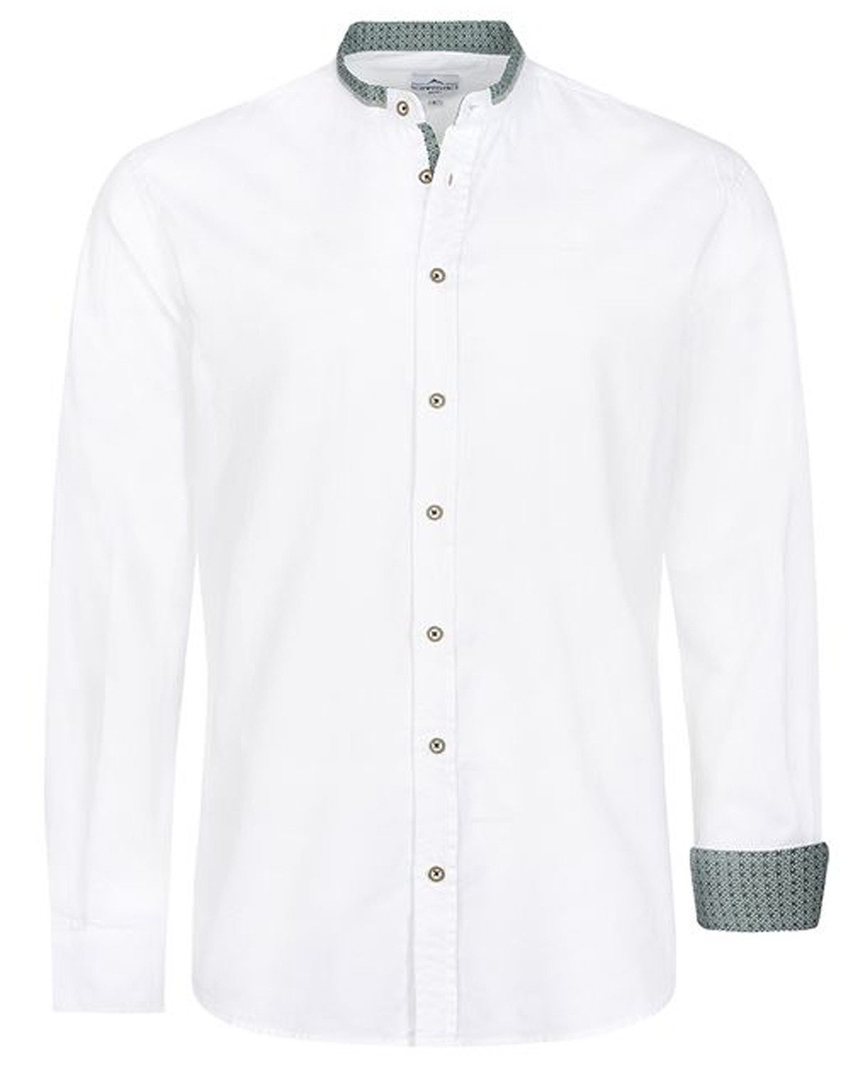 Maddox Trachtenhemd Trachtenhemd - Hemd-108, Weiß Grün