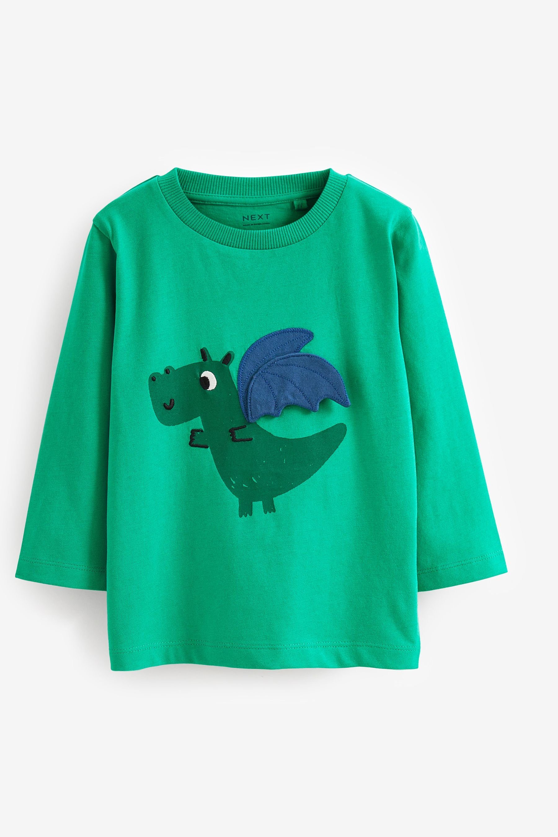 Next Langarmshirt Langärmeliges T-Shirt mit Motiv (1-tlg) Green Dragon