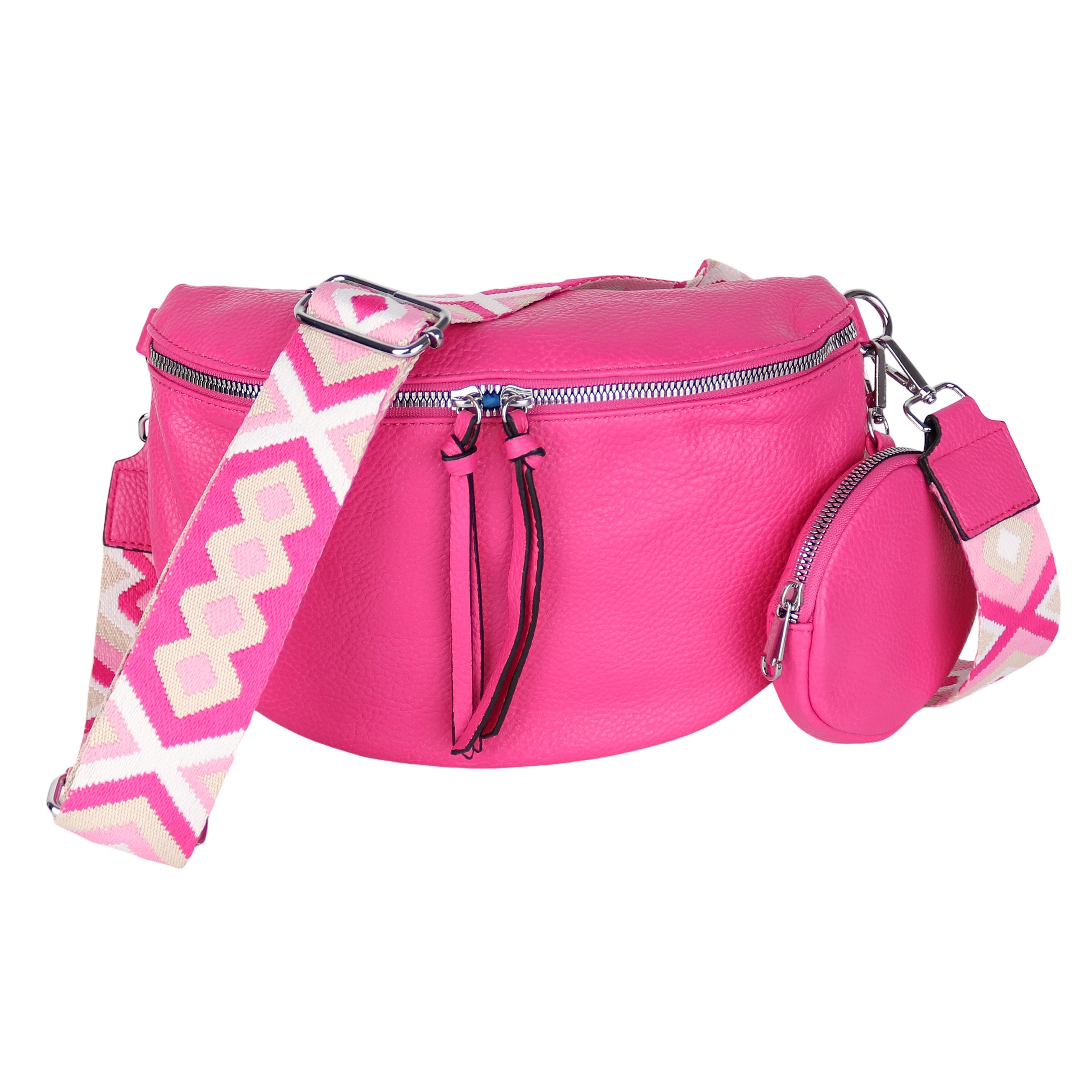 MIRROSI Bauchtasche Damen Taschen, Umhängetasche, Brusttasche, 30x19x9cm Veganes Leder (dazu 1x Münzbeutel), Crossbody Bag, Bohemian gemusterten& verstellbaren Schulterriemen