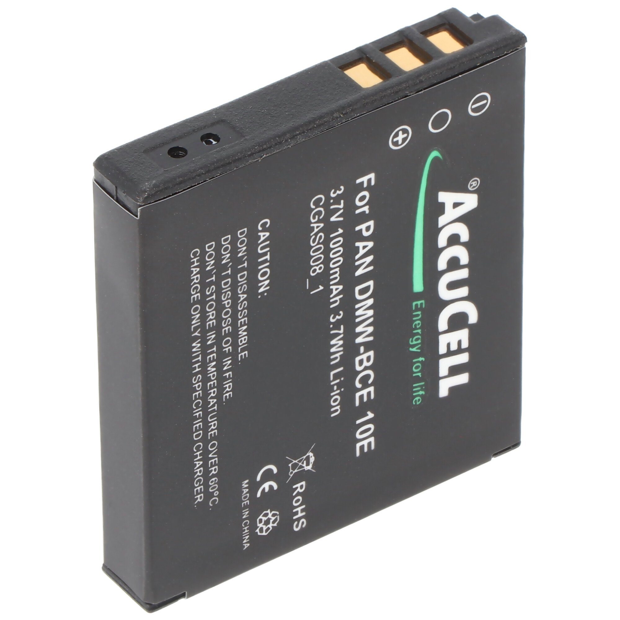 AccuCell AccuCell CGA-S008 für SDR-S10, mAh (3,7 V) Akku Panasonic 900 passend Akku