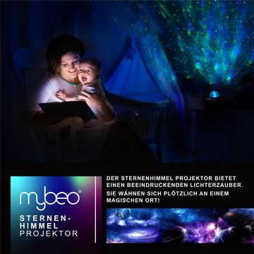 MyBeo LED-Sternenhimmel, Dimmfunktion; Ein-/Ausschalter; Farbwechsel, LED fest integriert, LED Sternenprojektor 360°, Timer, Kinder, Sternenhimmel Nachtlicht
