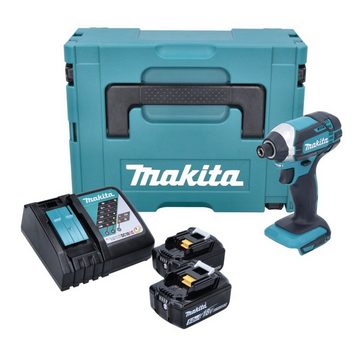 Makita Akku-Schlagschrauber DTD 152 RTJ Akku Schlagschrauber 18V 165Nm + 2x Akkus 5,0Ah + Schnell