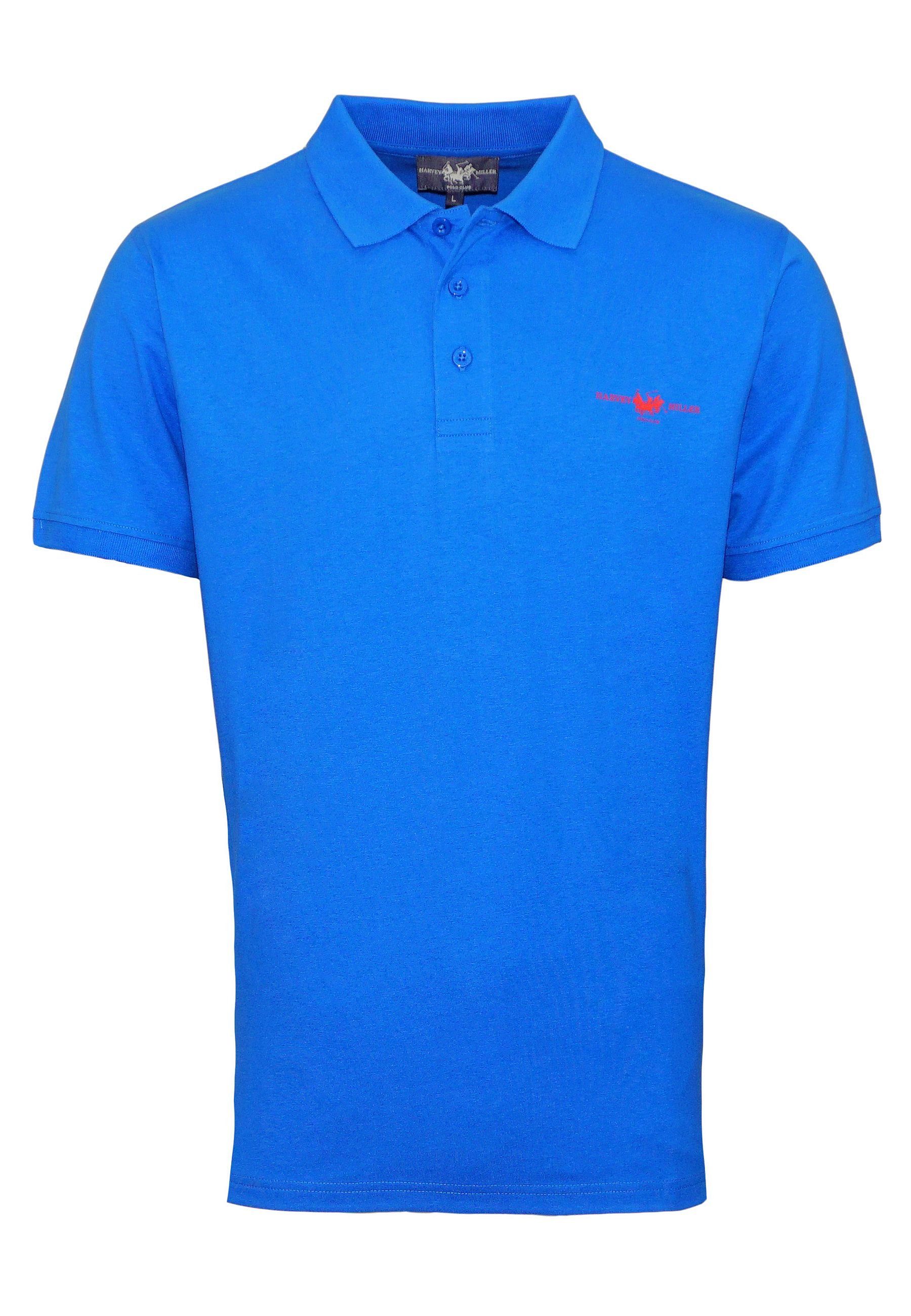 Shirt Harvey blau (1-tlg) Poloshirt Poloshirt Miller Jersey