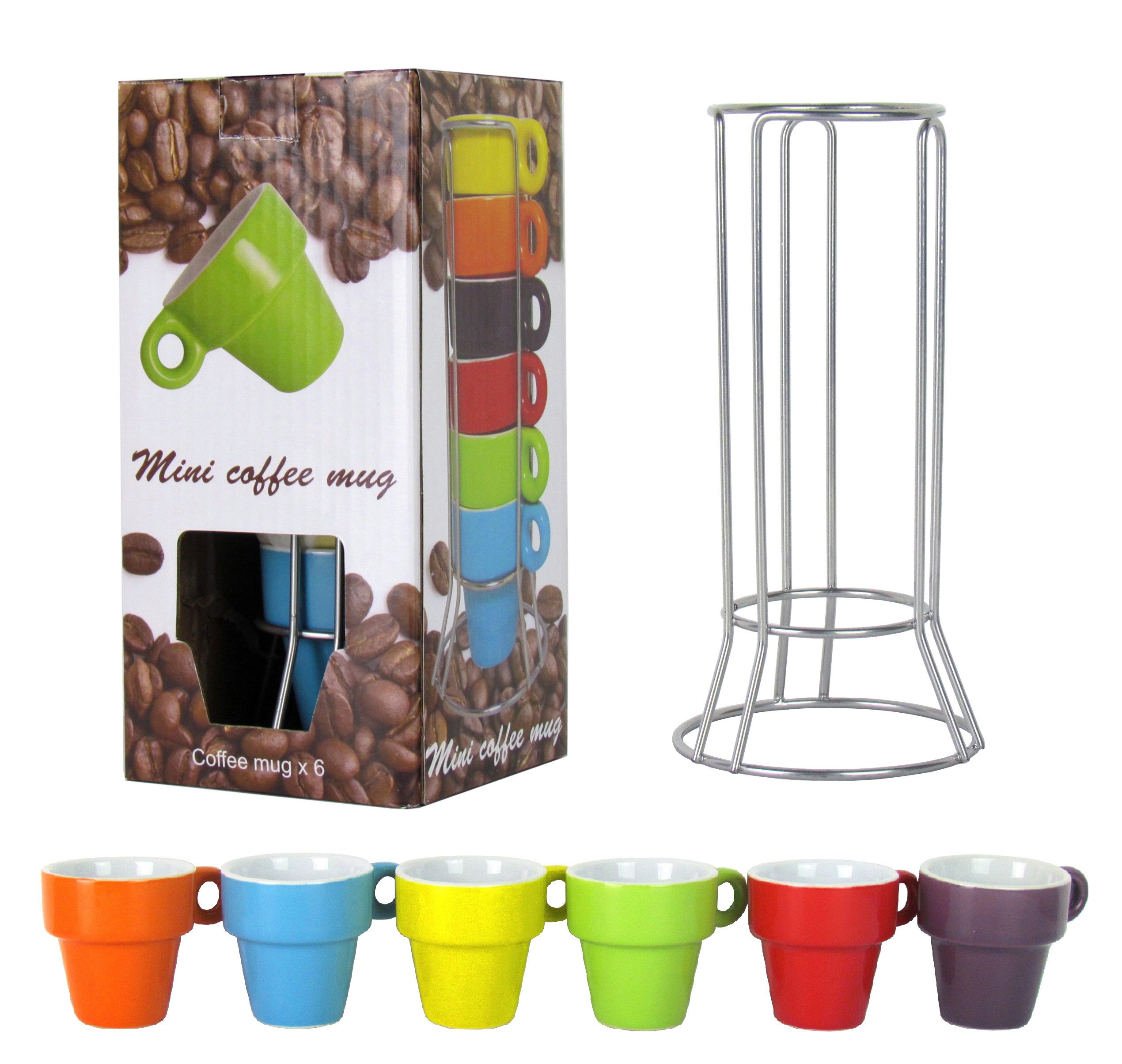 Espressotasse 7-teiliges Espresso-Set für 6 Personen
