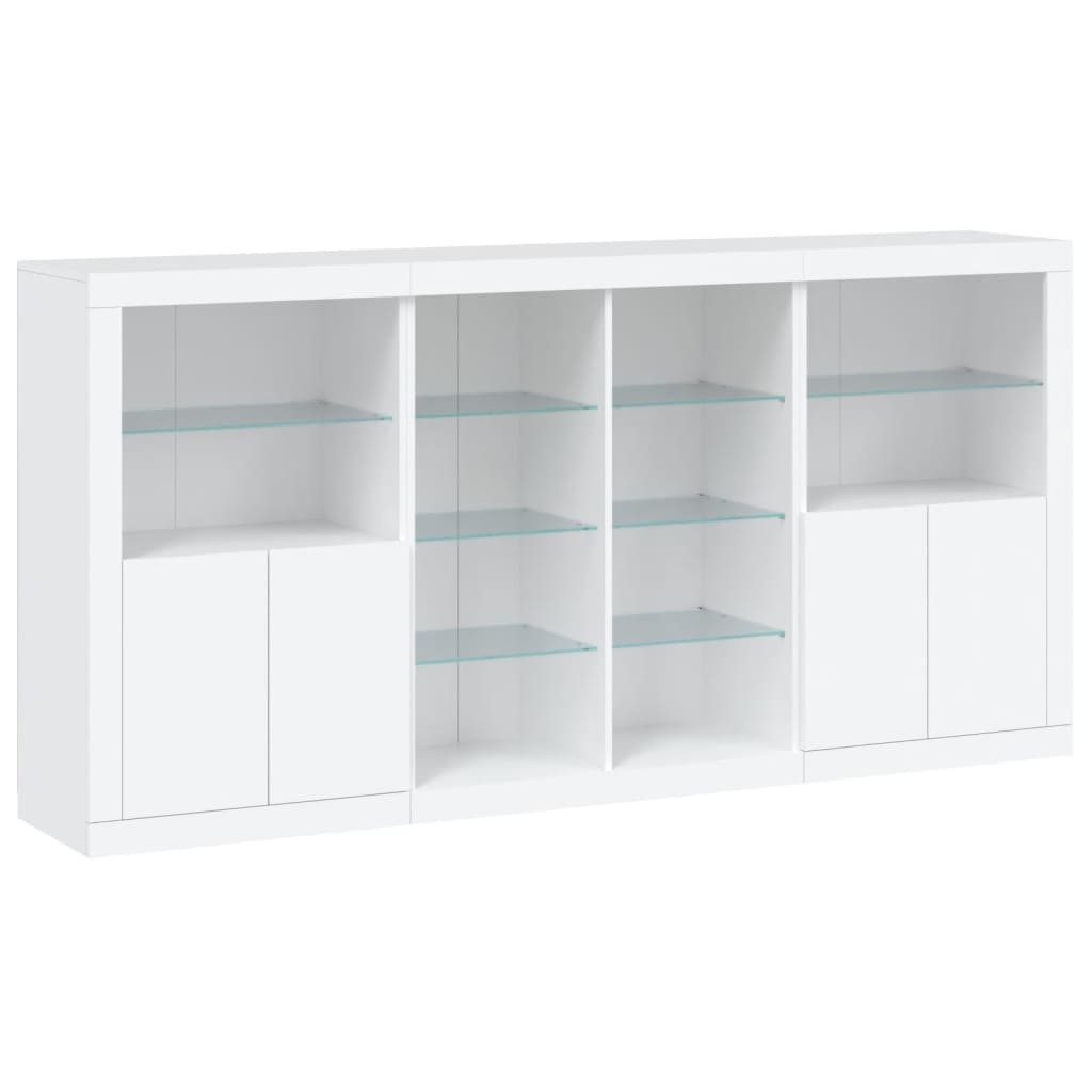 vidaXL Sideboard Sideboard mit LED-Leuchten Weiß günstig online kaufen