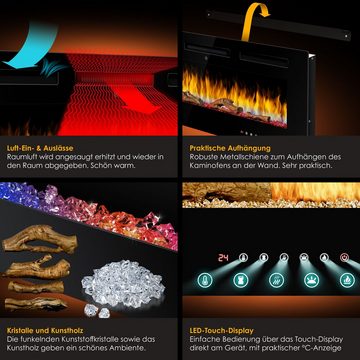 KESSER Elektrokamin, Elektrokamin Wandkamin Elektrischer Kamin mit Heizung