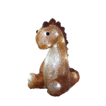 HOLLYHOPPER LED Dekofigur LED Dinosaurier Acryl Tierfigur Kinderzimmer Gartendekoration H: 21cm, LED Classic, kaltweiss (5300K bis 6000K)