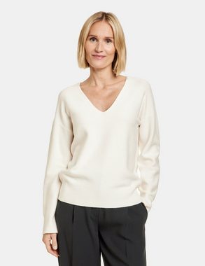 GERRY WEBER Rundhalspullover Pullover aus Struktur-Strick mit geknöpften Armschlitzen